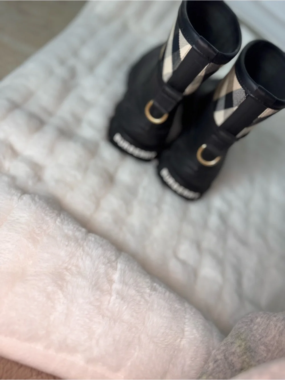 Burberry Ryan House Check Panel Rain Boots